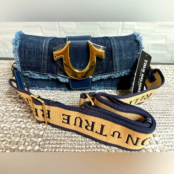 True Religion | Bags | True Religion Frayed Denim Crossbody